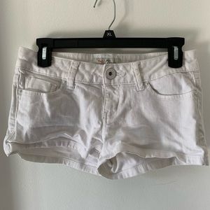 White jean short shorts